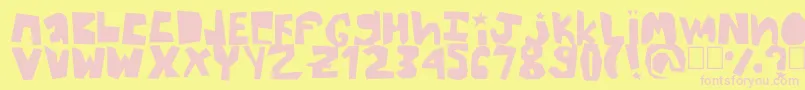 Thick Font – Pink Fonts on Yellow Background