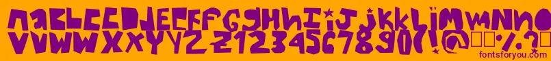 Thick Font – Purple Fonts on Orange Background