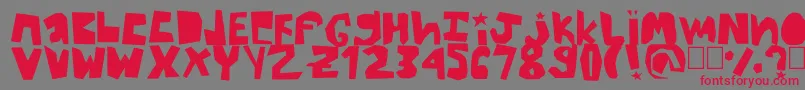 Thick Font – Red Fonts on Gray Background