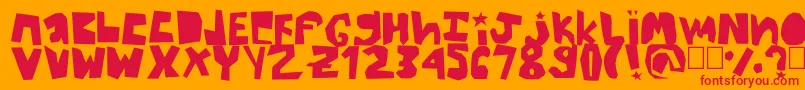 Thick Font – Red Fonts on Orange Background