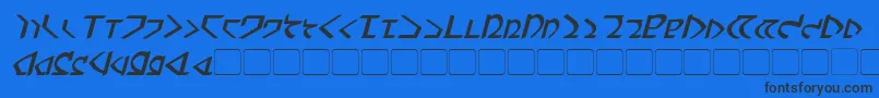 フォントDwemerBoldItalic – 黒い文字の青い背景
