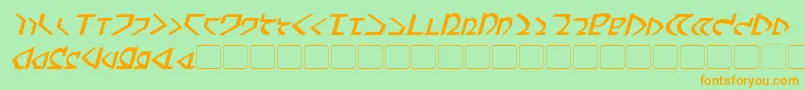 DwemerBoldItalic Font – Orange Fonts on Green Background