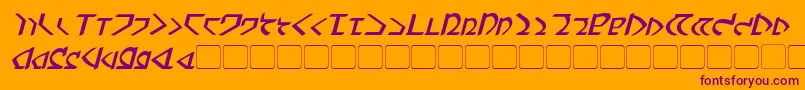 DwemerBoldItalic Font – Purple Fonts on Orange Background