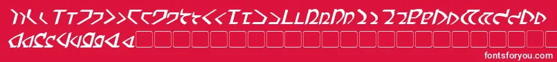 フォントDwemerBoldItalic – 赤い背景に白い文字