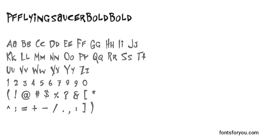 Шрифт PfflyingsaucerBoldBold – алфавит, цифры, специальные символы
