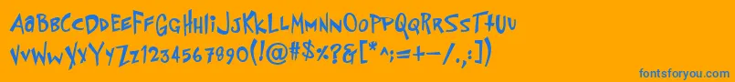 PfflyingsaucerBoldBold Font – Blue Fonts on Orange Background