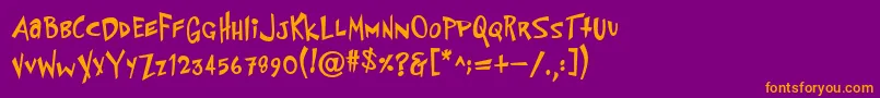 PfflyingsaucerBoldBold Font – Orange Fonts on Purple Background