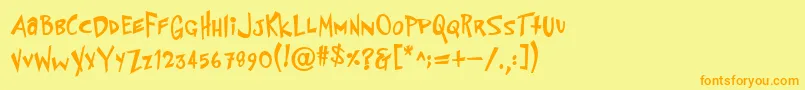 Шрифт PfflyingsaucerBoldBold – оранжевые шрифты на жёлтом фоне
