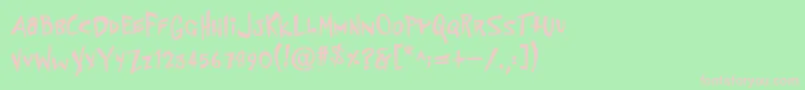 PfflyingsaucerBoldBold Font – Pink Fonts on Green Background