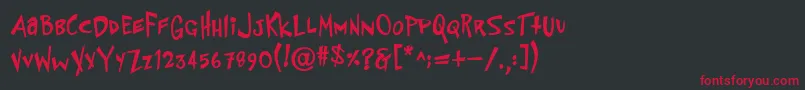 フォントPfflyingsaucerBoldBold – 黒い背景に赤い文字