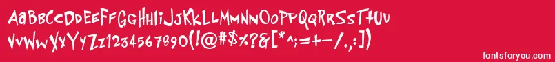 PfflyingsaucerBoldBold Font – White Fonts on Red Background