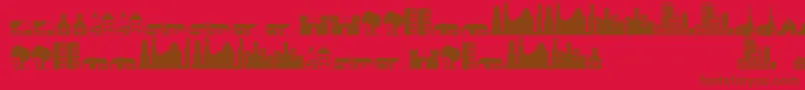Little City 2000 Font – Brown Fonts on Red Background
