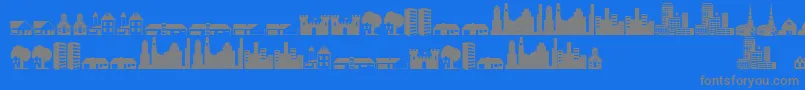 Little City 2000 Font – Gray Fonts on Blue Background