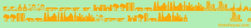 Little City 2000 Font – Orange Fonts on Green Background