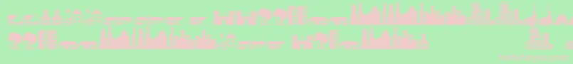 Little City 2000 Font – Pink Fonts on Green Background