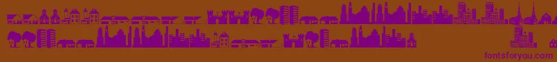 Little City 2000 Font – Purple Fonts on Brown Background