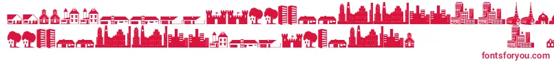 Little City 2000 Font – Red Fonts on White Background