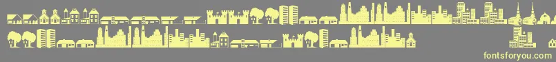 Little City 2000 Font – Yellow Fonts on Gray Background