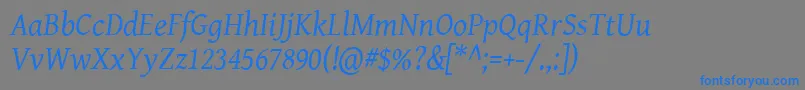 Geni102 Font – Blue Fonts on Gray Background