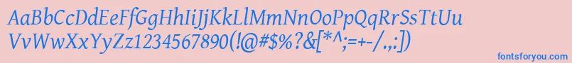 Geni102 Font – Blue Fonts on Pink Background
