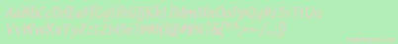 Geni102 Font – Pink Fonts on Green Background