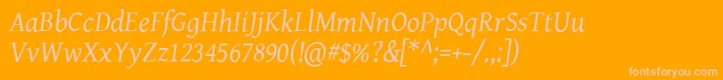 Geni102 Font – Pink Fonts on Orange Background