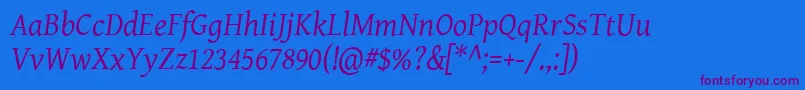 Geni102 Font – Purple Fonts on Blue Background