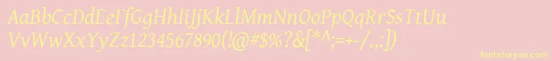 Geni102 Font – Yellow Fonts on Pink Background