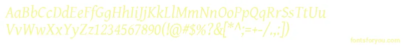 Geni102 Font – Yellow Fonts on White Background