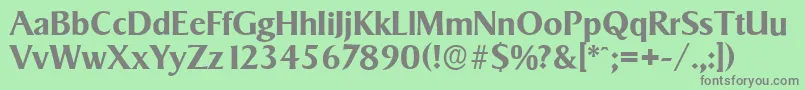 フォントSigvarserialBold – 緑の背景に灰色の文字