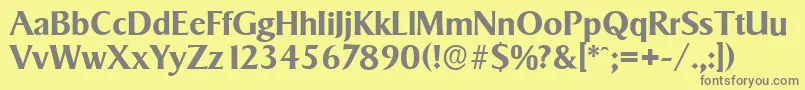 フォントSigvarserialBold – 黄色の背景に灰色の文字