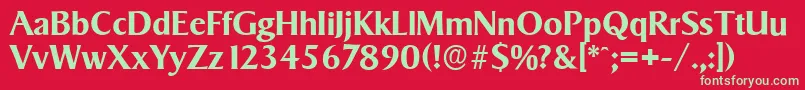 フォントSigvarserialBold – 赤い背景に緑の文字