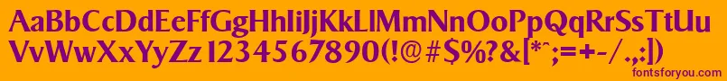 SigvarserialBold Font – Purple Fonts on Orange Background