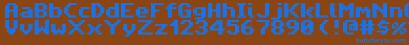 AmigaForeverPro2 Font – Blue Fonts on Brown Background