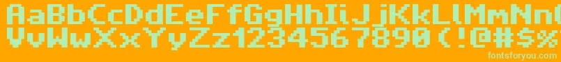 AmigaForeverPro2 Font – Green Fonts on Orange Background