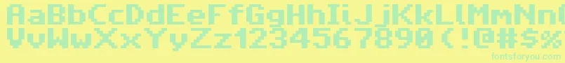 AmigaForeverPro2 Font – Green Fonts on Yellow Background