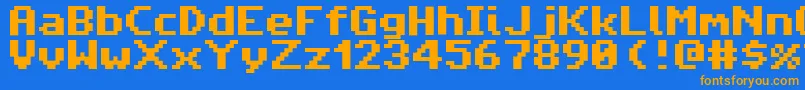 AmigaForeverPro2 Font – Orange Fonts on Blue Background