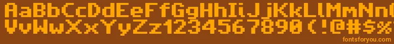 AmigaForeverPro2 Font – Orange Fonts on Brown Background