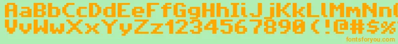 AmigaForeverPro2 Font – Orange Fonts on Green Background