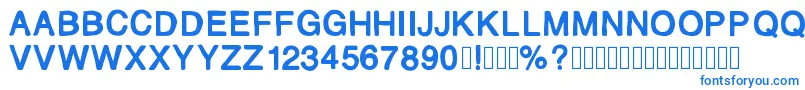 フォントMjletter2 – 白い背景に青い文字