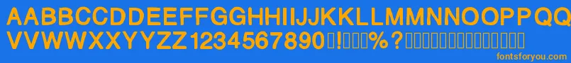 Mjletter2 Font – Orange Fonts on Blue Background