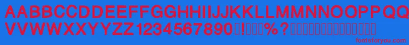Mjletter2 Font – Red Fonts on Blue Background
