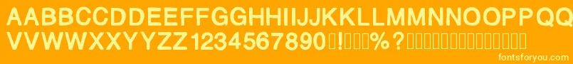 フォントMjletter2 – オレンジの背景に黄色の文字