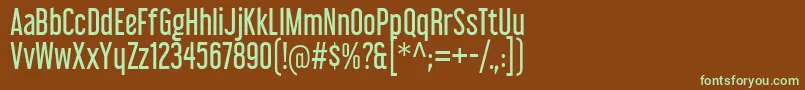 LibelSuitRgフォントについての詳細 フォントLibelSuitRg – 緑色の文字が茶色の背景にあります。