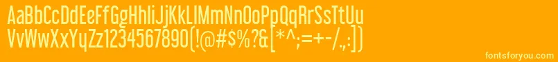 Więcej informacji o czcionce LibelSuitRg Czcionka LibelSuitRg – żółte czcionki na pomarańczowym tle