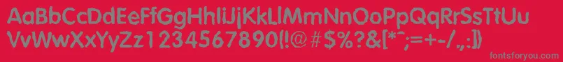フォントVolkswagenrandomBold – 赤い背景に灰色の文字