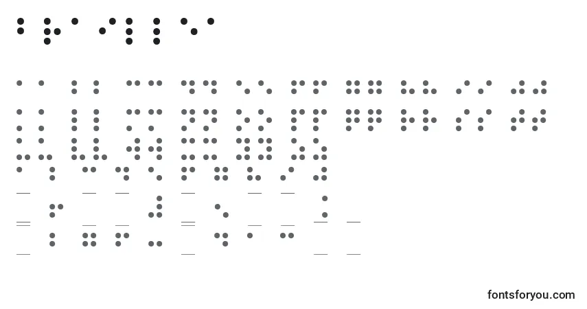 Braille1-fontti – aakkoset, numerot, erikoismerkit