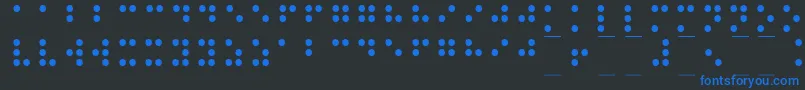 Braille1-Schriftart – Blaue Schriften auf schwarzem Hintergrund