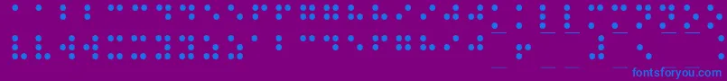 Braille1-Schriftart – Blaue Schriften auf violettem Hintergrund