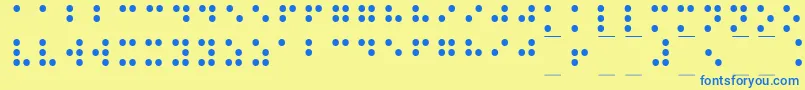 Czcionka Braille1 – niebieskie czcionki na żółtym tle